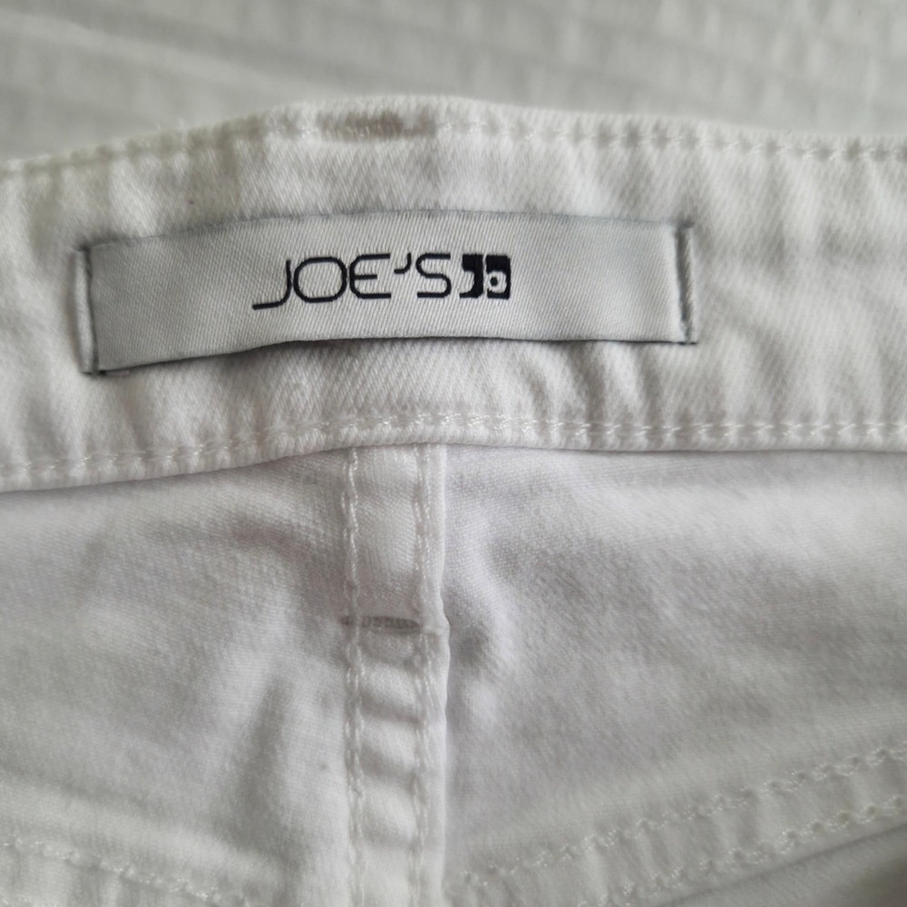 Joe's Jeans Mid-Rise Denim‎ Pants Womens 32 White Excellent Raw Frayed Hem - Picture 7 of 9